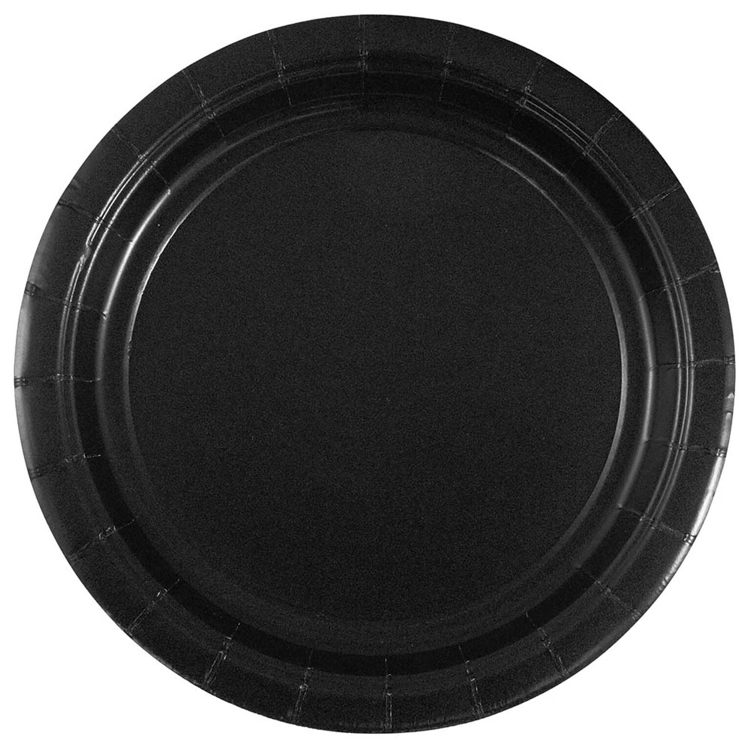 JAM PAPER Round Paper Party Plates, Small, 7 Inch, Black, 50/pack