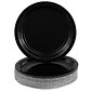 JAM PAPER Round Paper Party Plates, Small, 7 Inch, Black, 50/pack