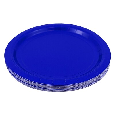 JAM Paper 9 Paper Plates, Royal Blue, 50/Pack (9255PPrb)