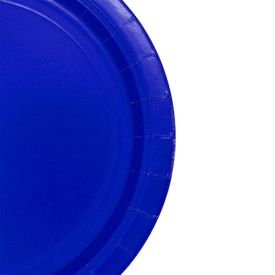 JAM Paper 9" Paper Plates, Royal Blue, 50/Pack (9255PPrb)