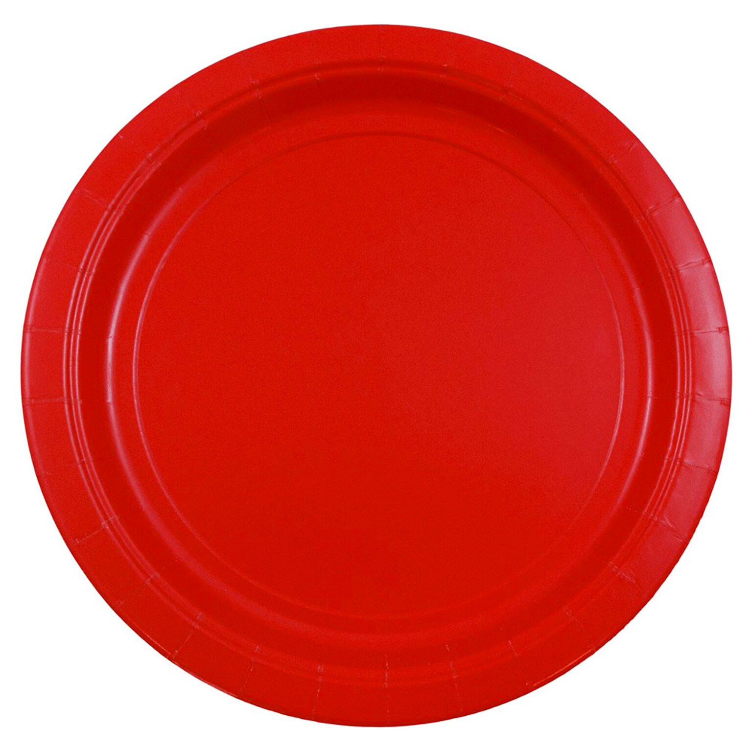 JAM PAPER Round Paper Party Plates, Medium, 9 Inch, Red, 50/pack