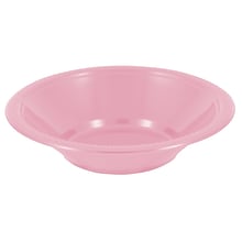 JAM PAPER Disposable Plastic Bowls, Small, 12 oz (7 Inch Diameter), Baby Pink Pastel, 20/pack