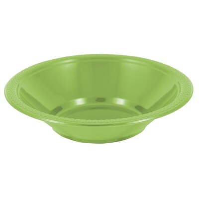 JAM PAPER Disposable Plastic Bowls, Small, 12 oz (7 Inch Diameter), Lime Green, 20/pack