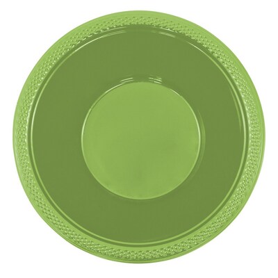 JAM PAPER Disposable Plastic Bowls, Small, 12 oz (7 Inch Diameter), Lime Green, 20/pack