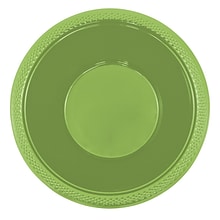 JAM PAPER Disposable Plastic Bowls, Small, 12 oz (7 Inch Diameter), Lime Green, 20/pack