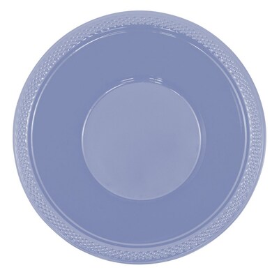 JAM PAPER Disposable Plastic Bowls, Small, 12 oz (7 Inch Diameter), Baby Blue, 20/pack