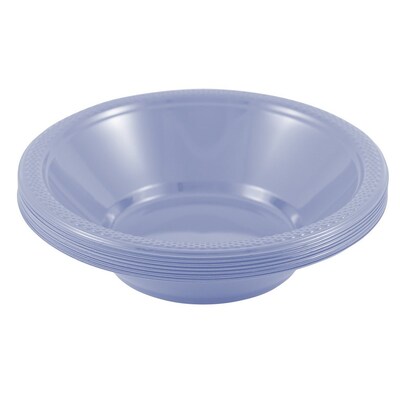 JAM PAPER Disposable Plastic Bowls, Small, 12 oz (7 Inch Diameter), Baby Blue, 20/pack