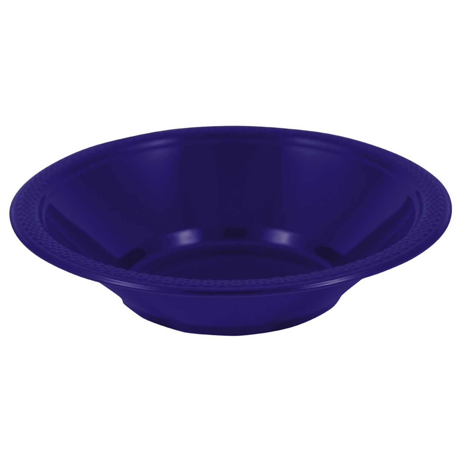 JAM PAPER Disposable Plastic Bowls, Small, 12 oz (7 Inch Diameter), Navy Blue, 20/pack