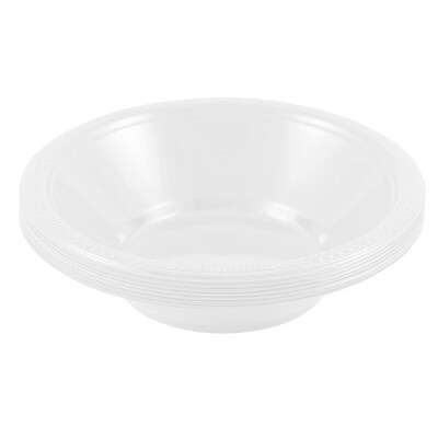 JAM PAPER Disposable Plastic Bowls, Small, 12 oz (7 Inch Diameter), Clear, 20/pack