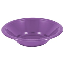 JAM PAPER Disposable Plastic Bowls, Small, 12 oz (7 Inch Diameter), Purple, 20/pack