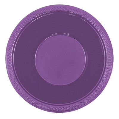 JAM PAPER Disposable Plastic Bowls, Small, 12 oz (7 Inch Diameter), Purple, 20/pack