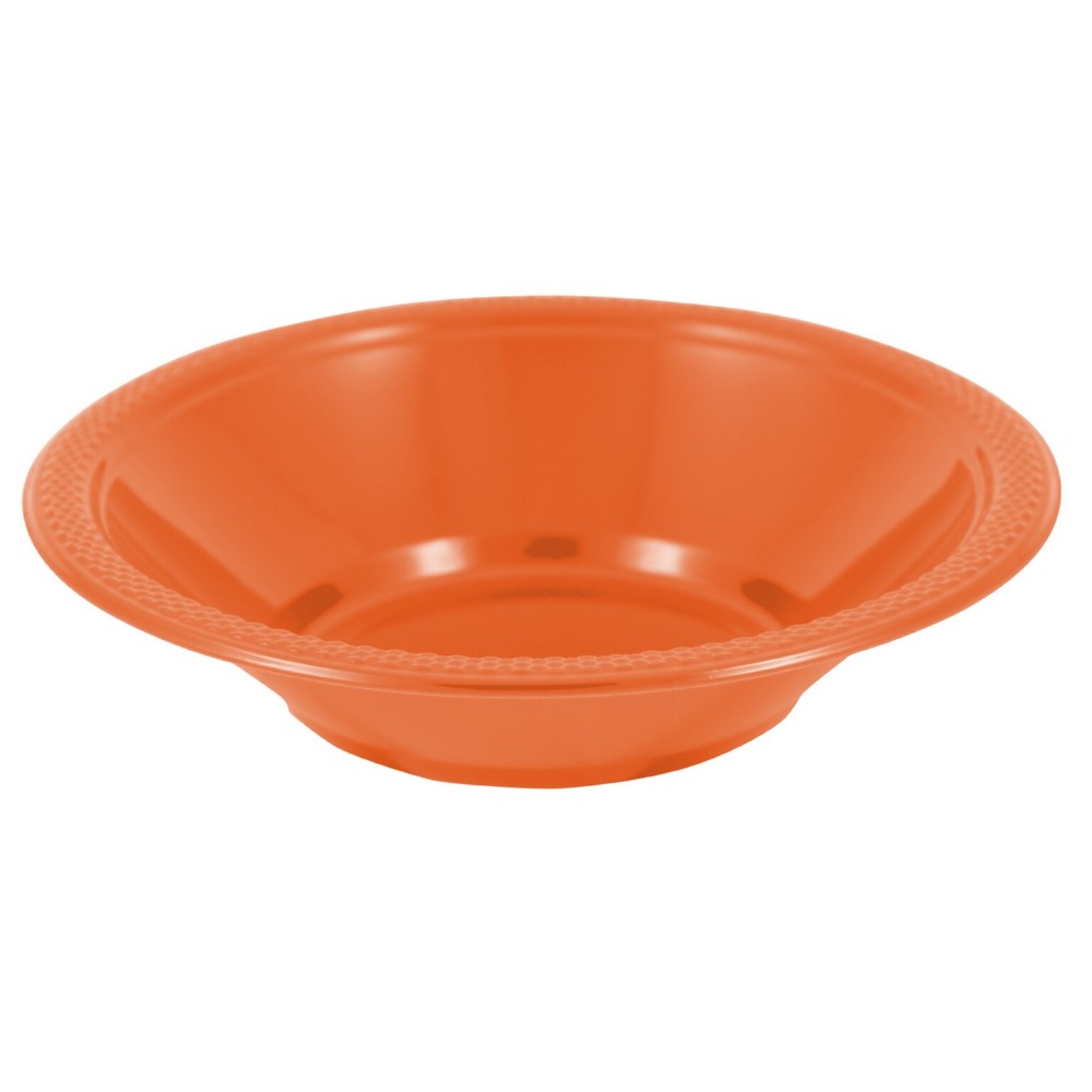 JAM PAPER Disposable Plastic Bowls, Small, 12 oz (7 Inch Diameter), Orange, 20/pack