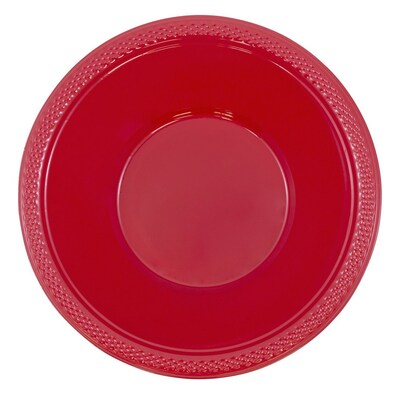 JAM PAPER Disposable Plastic Bowls, Small, 12 oz (7 Inch Diameter), Red, 20/pack