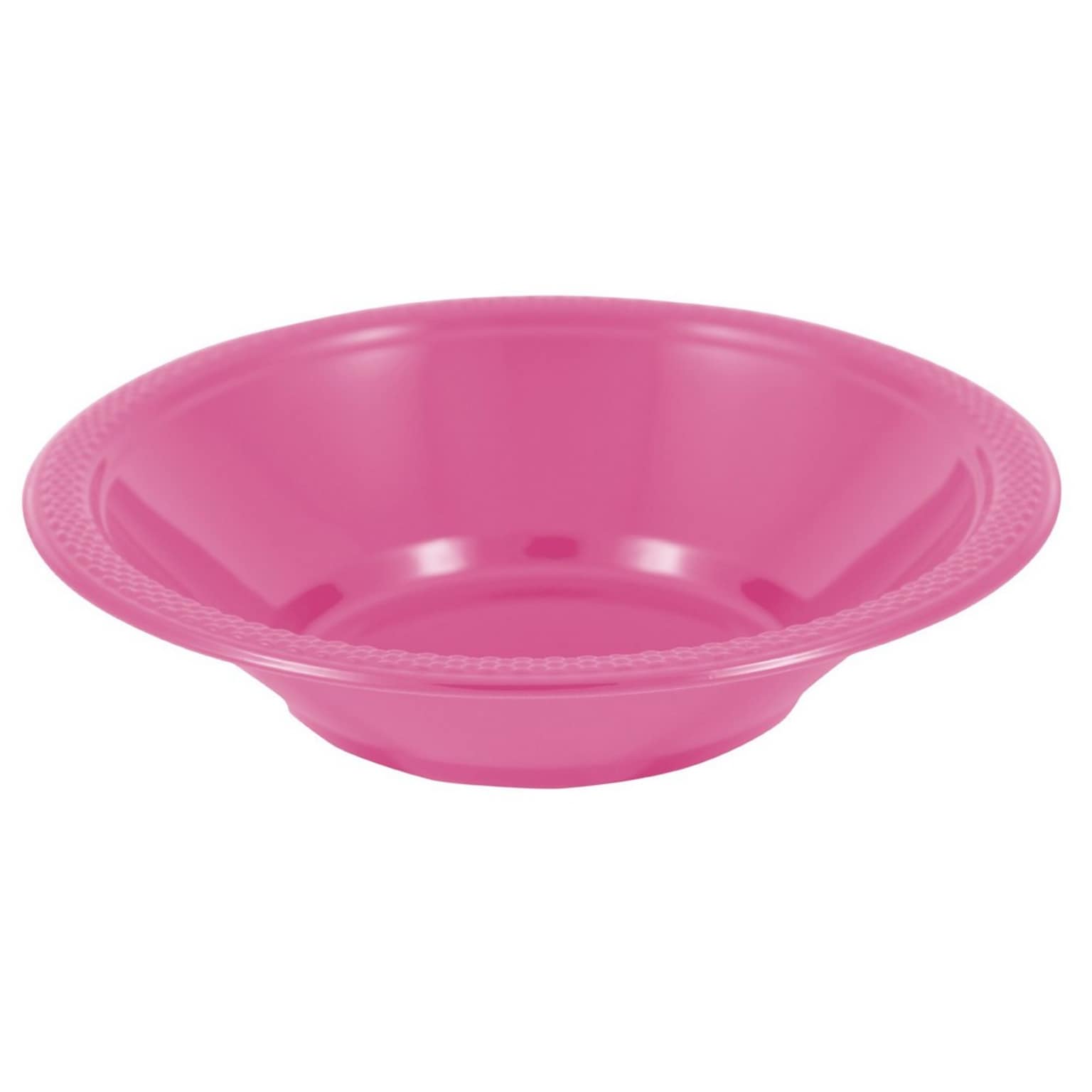 JAM PAPER Disposable Plastic Bowls, Small, 12 oz (7 Inch Diameter), Fuchsia Pink, 20/pack