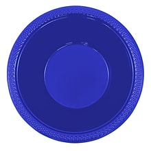 JAM PAPER Disposable Plastic Bowls, Small, 12 oz (7 Inch Diameter), Blue, 20/pack