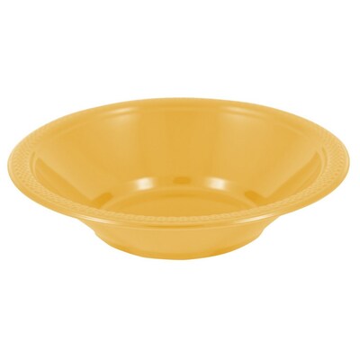 JAM PAPER Disposable Plastic Bowls, Small, 12 oz (7 Inch Diameter), Yellow, 20/pack