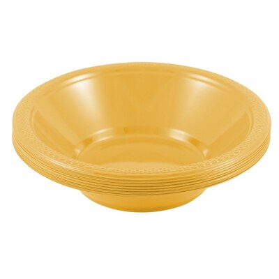 JAM PAPER Disposable Plastic Bowls, Small, 12 oz (7 Inch Diameter), Yellow, 20/pack