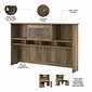 Bush Furniture Cabot 60" L-Shaped Desk with Hutch and Tall Storage Cabinet, Reclaimed Pine (CAB017RCP)
