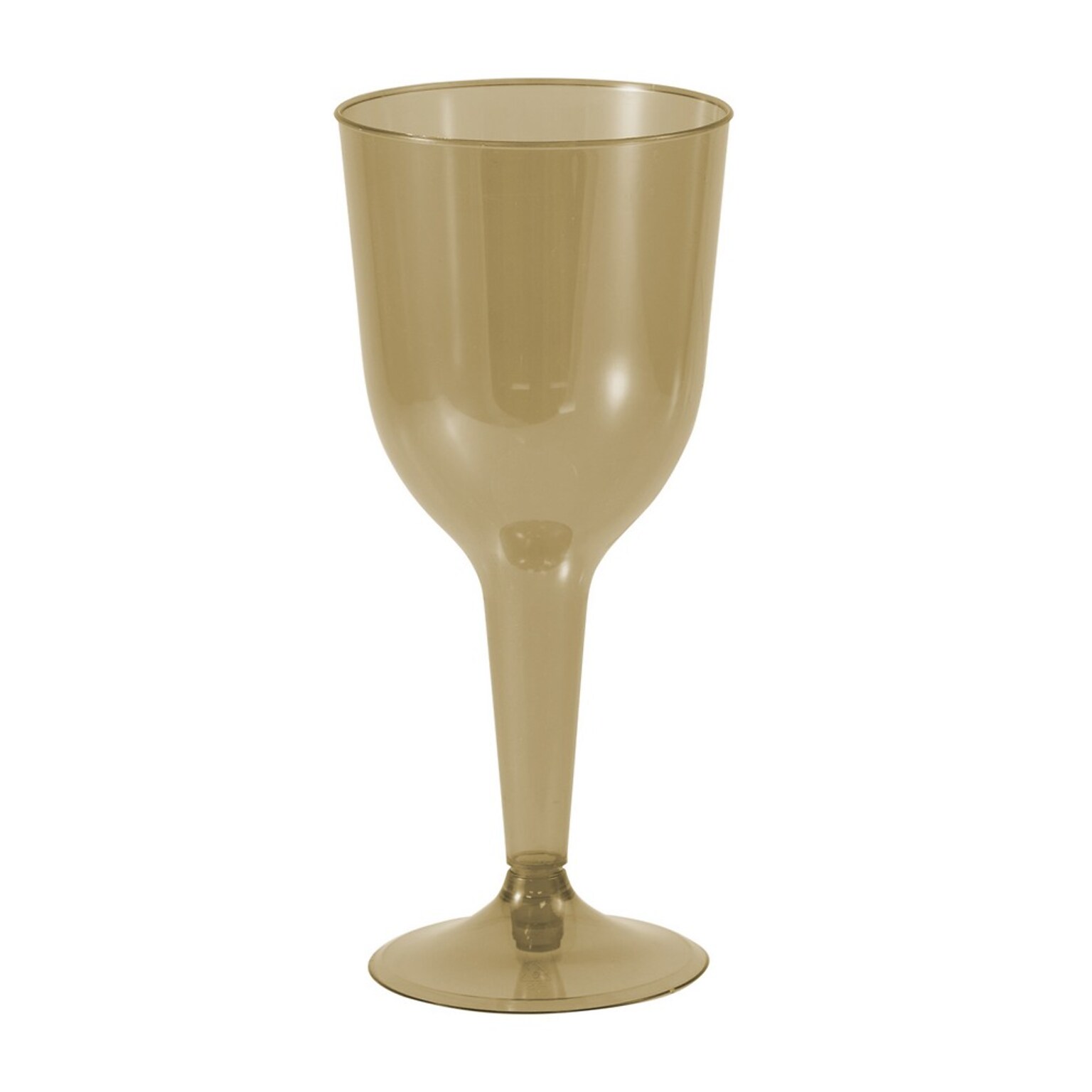 JAM PAPER Plastic Wine Glasses, 10 oz, Gold, 20 Glasses/Pack