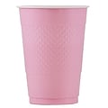 JAM PAPER Plastic Party Cups, 16 oz, Baby Pink Pastel, 20 Glasses/Pack