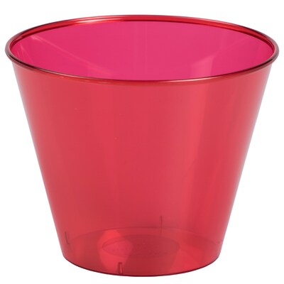 JAM PAPER Plastic Glasses Party Pack, 9 oz Tumblers, Red, 72 Hard Plastic Cups/Pack