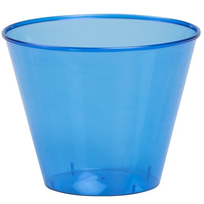 JAM PAPER Plastic Glasses Party Pack, 9 oz Tumblers, Royal Blue, 72 Hard Plastic Cups/Pack