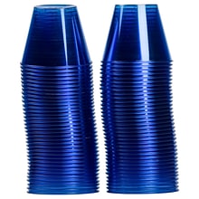 JAM PAPER Plastic Glasses Party Pack, 9 oz Tumblers, Royal Blue, 72 Hard Plastic Cups/Pack