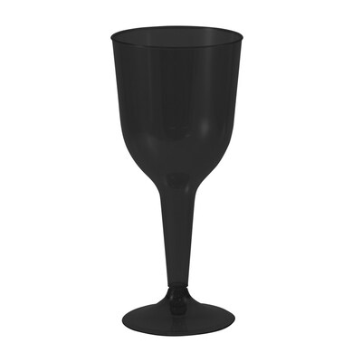 JAM PAPER Plastic Wine Glasses, 10 oz, Black, 20 Glasses/Pack