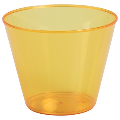 JAM PAPER Plastic Glasses Party Pack, 9 oz Tumblers, Orange, 72 Hard Plastic Cups/Pack