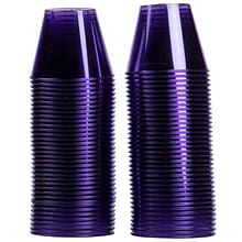 JAM PAPER Plastic Glasses Party Pack, 9 oz Tumblers, Purple Violet, 72 Hard Plastic Cups/Pack