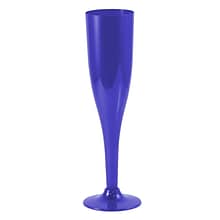 JAM PAPER Plastic Champagne Flutes, 5 1/2 oz, Royal Blue, 20 Glasses/Pack