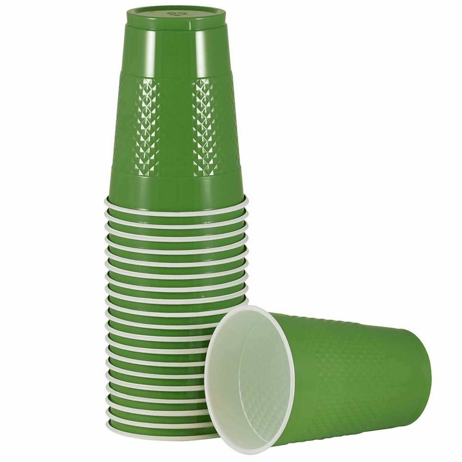 JAM PAPER Plastic Party Cups, 16 oz, Green, 20 Glasses/Pack