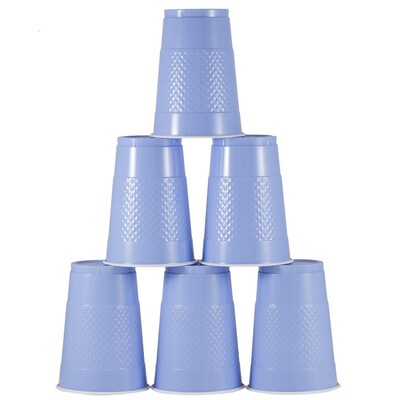 JAM PAPER Plastic Party Cups, 16 oz, Baby Blue, 20 Glasses/Pack