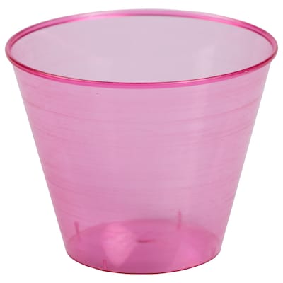 JAM PAPER Plastic Glasses Party Pack, 9 oz Tumblers, Fuchsia Hot Pink, 72 Hard Plastic Cups/Pack