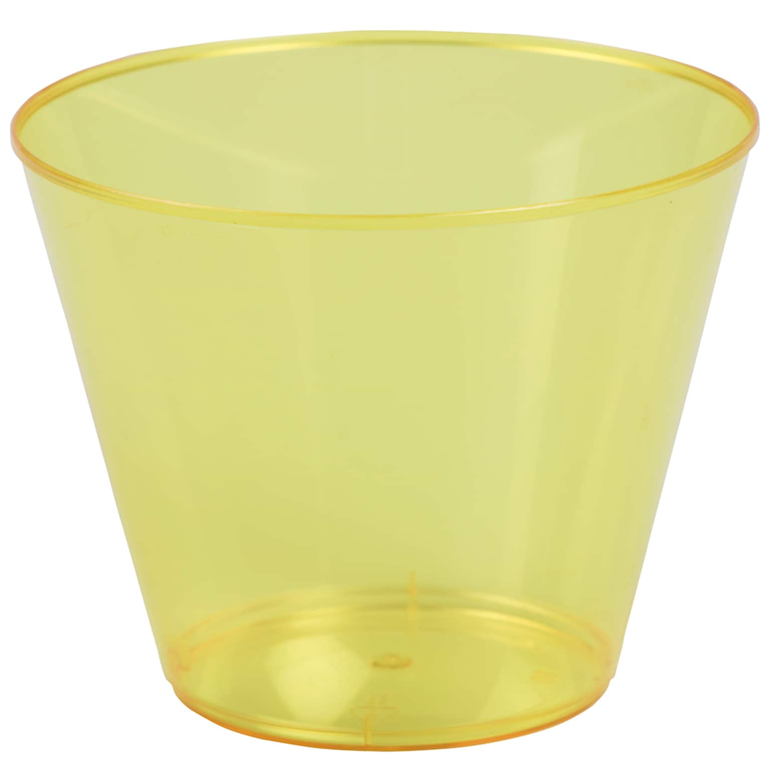 JAM PAPER Plastic Glasses Party Pack, 9 oz Tumblers, Yellow, 72 Hard Plastic Cups/Pack