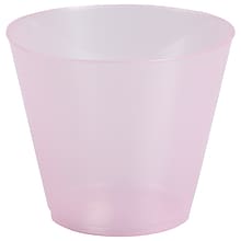 JAM PAPER Plastic Glasses Party Pack, 9 oz Tumblers, Baby Pink Pastel, 72 Hard Plastic Cups/Pack