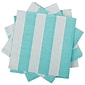 JAM PAPER Medium Lunch Napkins, 6 1/2 x 6 1/2, Aqua Blue Stripe, 16/Pack