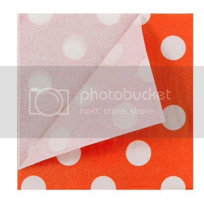 JAM PAPER Small Polka Dot Beverage Napkins, 5 x 5, Orange with Polka Dots, 16/Pack