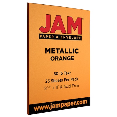 JAM Paper 8.5 x 11 Color Writing Paper, 32 lbs., Orange Stardream, 25 Sheets/Ream (1834386)