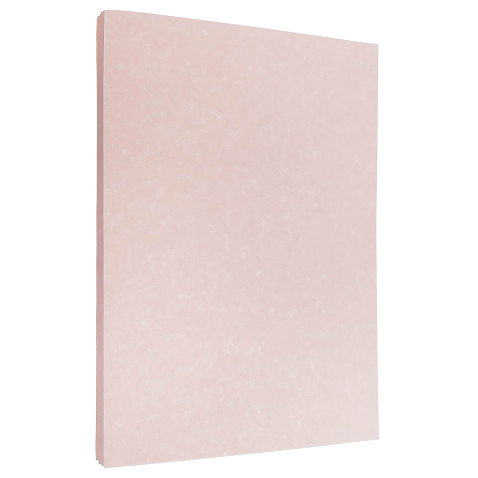 JAM Paper 30% Recycled Parchment Colored Paper, 24 lb., 8.5 x 11, Salmon Pink, 100 Sheets/Pack (17137622)