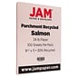 JAM Paper 30% Recycled Parchment Colored Paper, 24 lb., 8.5" x 11", Salmon Pink, 100 Sheets/Pack (17137622)