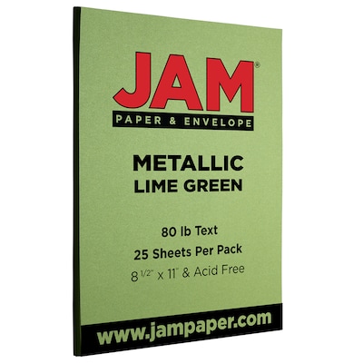 JAM Paper 8.5 x 11 Color Writing Paper, 32 lbs., Lime Green Stardream, 25 Sheets/Ream (1834387)