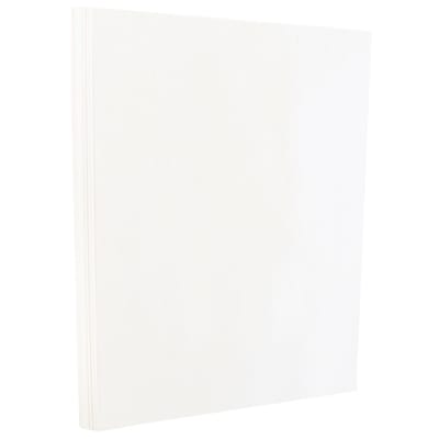 JAM Paper Glossy 1-Sided Cardstock, 80 lb., 8.5 x 11, White, 50 Sheets/Pack (1034702B)