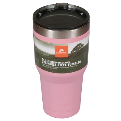 JAM PAPER Vacuum Insulated Metal Tumbler, 30 oz, Pink, Thermos Sold Individually