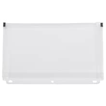 JAM Paper Clear #10 3 Hole Punch Binder Envelopes with Zip Closure, 6 x 9 1/2, Clear, 12/Pack (235