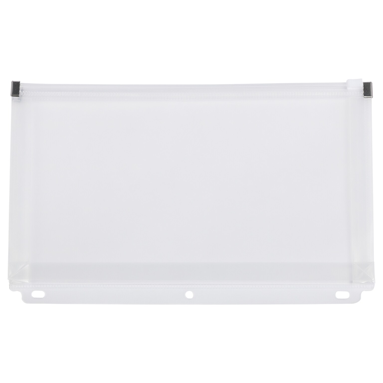 JAM Paper Clear #10 3 Hole Punch Binder Envelopes with Zip Closure, 6 x 9 1/2, Clear, 12/Pack (235731329D)