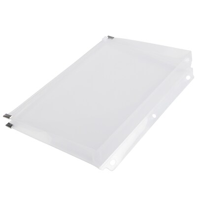 JAM Paper Clear #10 3 Hole Punch Binder Envelopes with Zip Closure, 6" x 9 1/2", Clear, 12/Pack (235731329D)