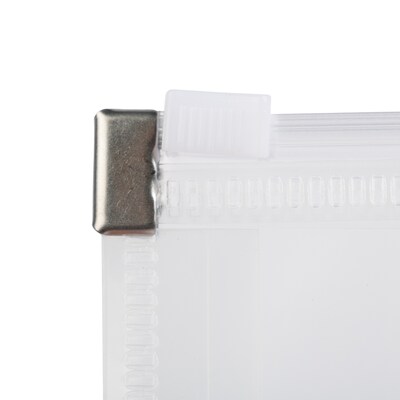 JAM Paper Clear #10 3 Hole Punch Binder Envelopes with Zip Closure, 6" x 9 1/2", Clear, 12/Pack (235731329D)