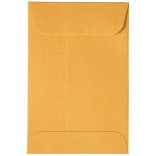 JAM Paper #4 Coin Business Commercial Envelopes with Peel & Seal Closure, 3 x 4 1/2, Brown Kraft M