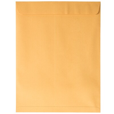 JAM Paper Open End Catalog Premium Envelopes with Peel & Seal Closure, 10" x 13", Brown Kraft Manila, 50/Pack (13034233I)